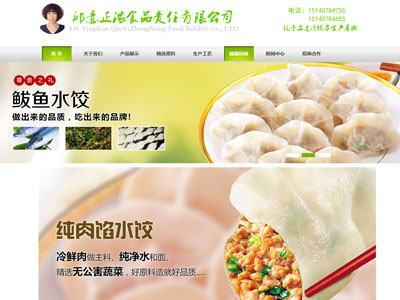 食品厂速冻水饺公司网站建制作-案例
